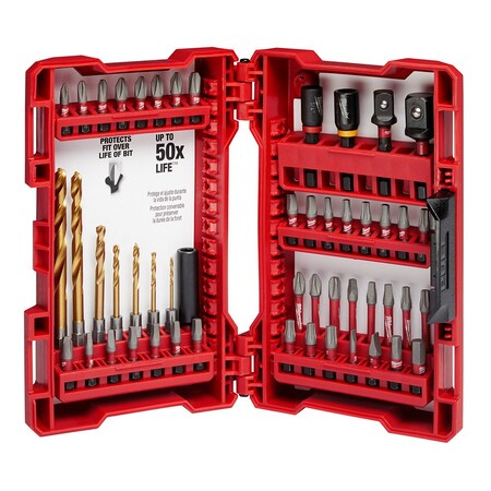Milwaukee Tool 50-Piece Screwdriver Bit Set, 1/4" Hex Shank Size 48-32-4013